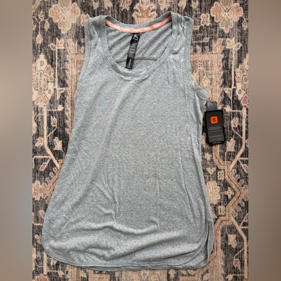 RBX Tops - RBX Light Gray Active Tank with Orange Logo Tag